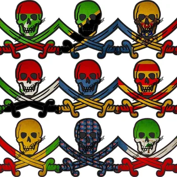 Kūrybinga nacionalinė vėliava Piratas Jackas Rackhamas Automobilių lipdukai Lipdukai lipdukai Lipdukų priedai Vandeniui atsparūs įbrėžimai Dekoratyviniai lipdukai