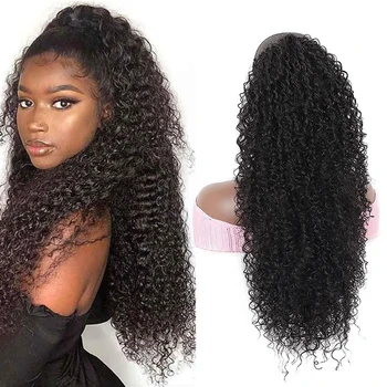 Long Afro Kinky Curly Ponytail Extension Drawstring Curly Pony Tail Hair Clips for Woman Natural Synthetic Ponytail Hair Piece