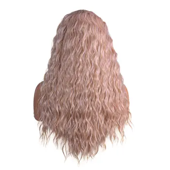 Moteriškas ilgas banguotas perukas super karštas parduodamas 28 colių centre garbanotas natūralus dienos perukas