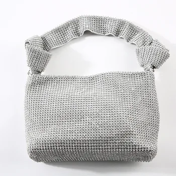 Moterys Populiarus rankų darbo mazgas Kalnų krištolas Vakarinis dėvėjimo krepšys King Rhinestone Bag Ins Full Diamond Dinner Diamond Inlay Pure Bag
