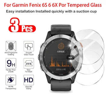 Nauja 3Pcs ekrano apsaugos plėvelė tinka Garmin Fenix 6 6s 6X 5S 5 5Plus grūdinto stiklo plėvelei, Fenix 7 7X 7S išmaniajam laikrodžiui