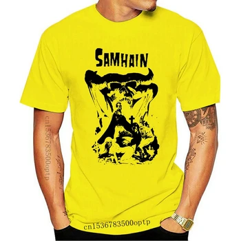 Nauji Samhain V2 marškinėliai Balti vintažiniai plakatai Siaubo punk grupė visų dydžių S-5Xl