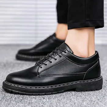 Nice Spring Autumn Pop Casual Non-slip Leather Nice Boots Men Business Waterproof Shoes for Male Fashion Chic Men Leather Shoes