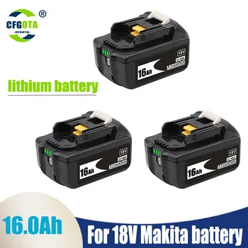 Originalas Makita 18V 16000mAh 16.0Ah įkraunamų elektrinių įrankių baterija su LED ličio jonų pakeitimu LXT BL1860B BL1860 BL1850