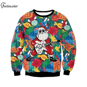 Oversize džemperis vyrams Megztiniai Kalėdų senelis Grafinis džemperis Kupė Sportinis kostiumas Bjauri kalėdinė apranga Vintažiniai gatvės drabužiai