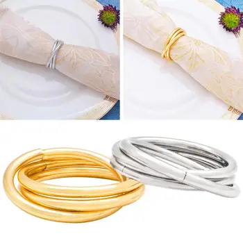 Paprasta servetėlių sagtis Aukštos kokybės lydinio servetėlių žiedo stalo dekoravimas vestuvių Kalėdų vakarienės vakarėliams