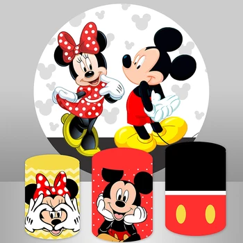 Peliuko Mikio vakarėlio fono dekorai apvalus pritaikytas fonas Vaiko gimtadienio dekoravimo vestuvių reklamjuostė