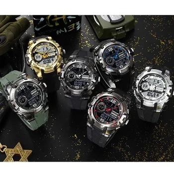 SANDA vyriškas karinis laikrodis G stiliaus prekės ženklo sportinis laikrodis LED skaitmeninis 50M vandeniui atsparus laikrodis S Shock vyriškas laikrodis Relogio Masculino