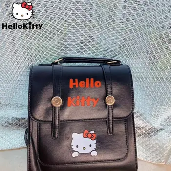 Sanrio Hello Kitty Leather Mini Crossbody Tote Bag Kawaii Jk Uniforma Lolita Y2k Japoniško stiliaus kuprinė Goth Makeup Square Krepšiai
