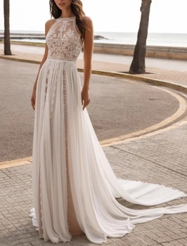 Seksuali paplūdimio Boho vestuvinė suknelė 2023 m. 