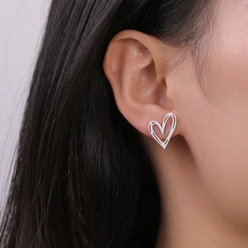 Skyrim Kpop Heart Stud auskarai merginoms moterims Nerūdijančio plieno auskarai Mada Estetiniai papuošalai Didmeninė prekyba
