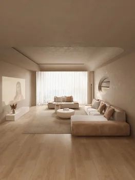 sofa svetainė paprasta moderni šiaurietiška prabangi vila didelė internetinė įžymybių dizainerė.