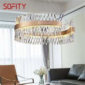 SOFITY Creative Pakabukas Light Gold Postmodern Šviestuvas LED prabangus krištolo šviestuvas namams
