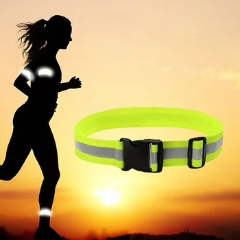 sportinis paryškinimas juosmens juosta Tamprus elastinis šviesą atspindintis diržas naktiniam bėgimui (fluorescencinė geltona)