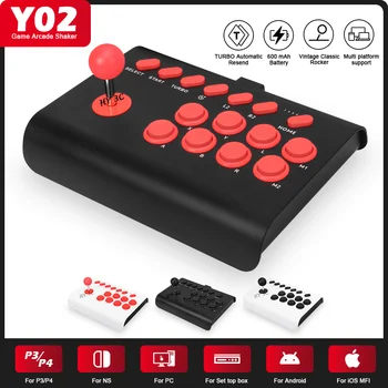 Y02 Belaidis retro arkadinių žaidimų valdymo rokeris, skirtas P4/P3/Switch valdikliui PC/TV/Android telefonams Vairasvirtės žaidimų pultas Priedai