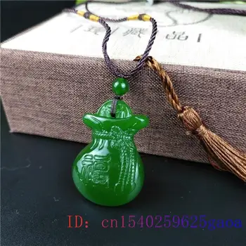 Žalia nefrito piniginė pakabuko vėrinys Moterys Žavesys Jadeitas natūralus amuletų dovanoms Mada Rankų papuošalai Kinų vyrai Raižyti