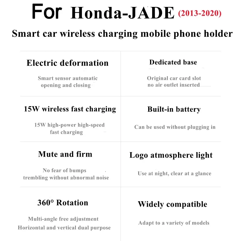 2013-2020 Honda Jade mobiliųjų telefonų laikikliui Belaidis įkroviklis Automobilinis laikiklis Navigacijos laikiklis GPS palaikymas 360