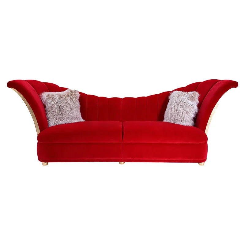 prancūziško neoklasikinio audinio sofa trijų asmenų studijos sofos klubo laisvalaikio lankytojo dizainerio sofa F3