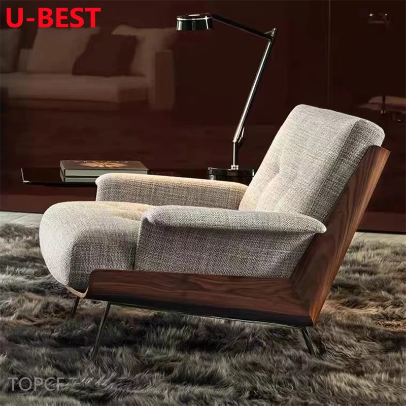U-Geriausias itališkas minimalistinis vienvietis sofa Fotelis Designerski kėdė Cadeira Chaises Silla Sillones Fotelis Svetainė