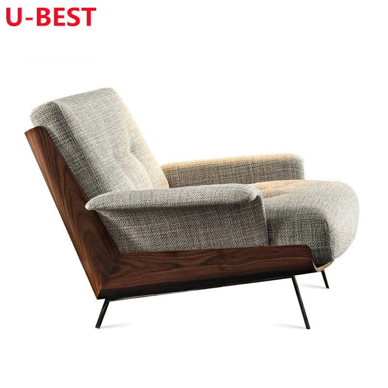 U-Geriausias itališkas minimalistinis vienvietis sofa Fotelis Designerski kėdė Cadeira Chaises Silla Sillones Fotelis Svetainė