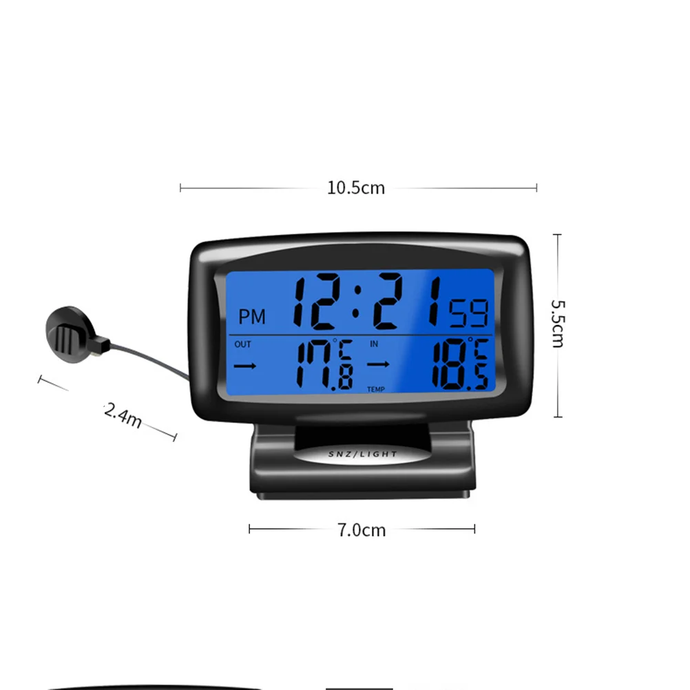 Universalus elektroninis termometras Dvigubos temperatūros elektroninis laikrodis automobilio šviečiantis termometras automobiliui be