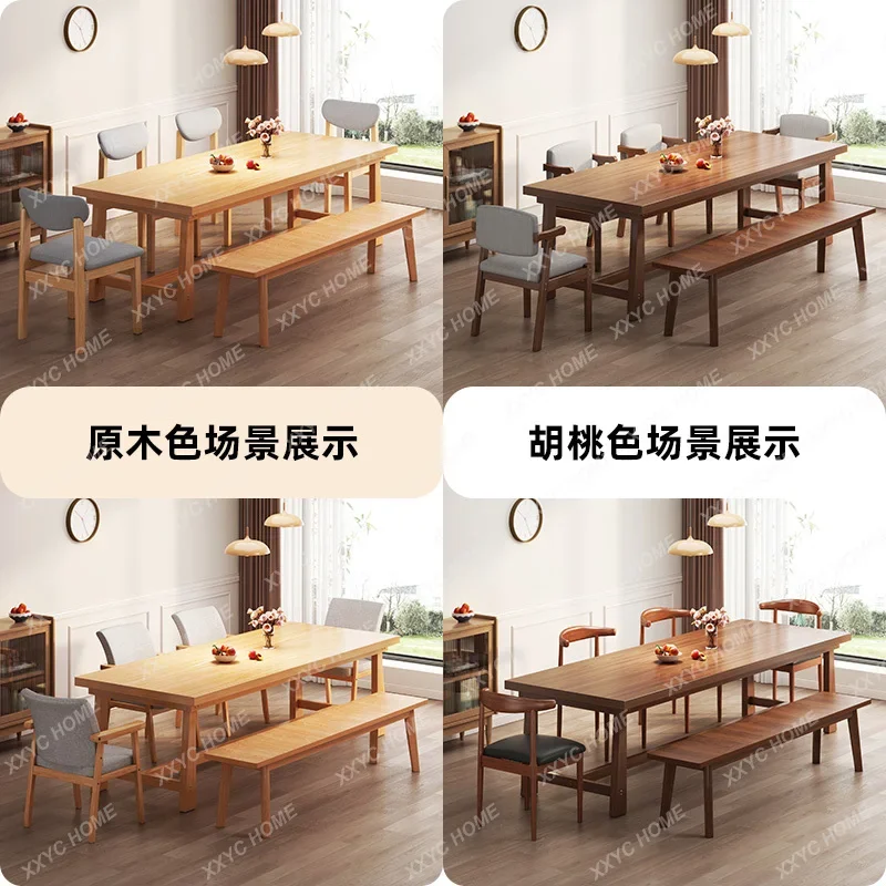 Valgomojo stalas Medžio masyvo kojų stalas ir kėdės derinys Namų ūkio mažas buto stalas